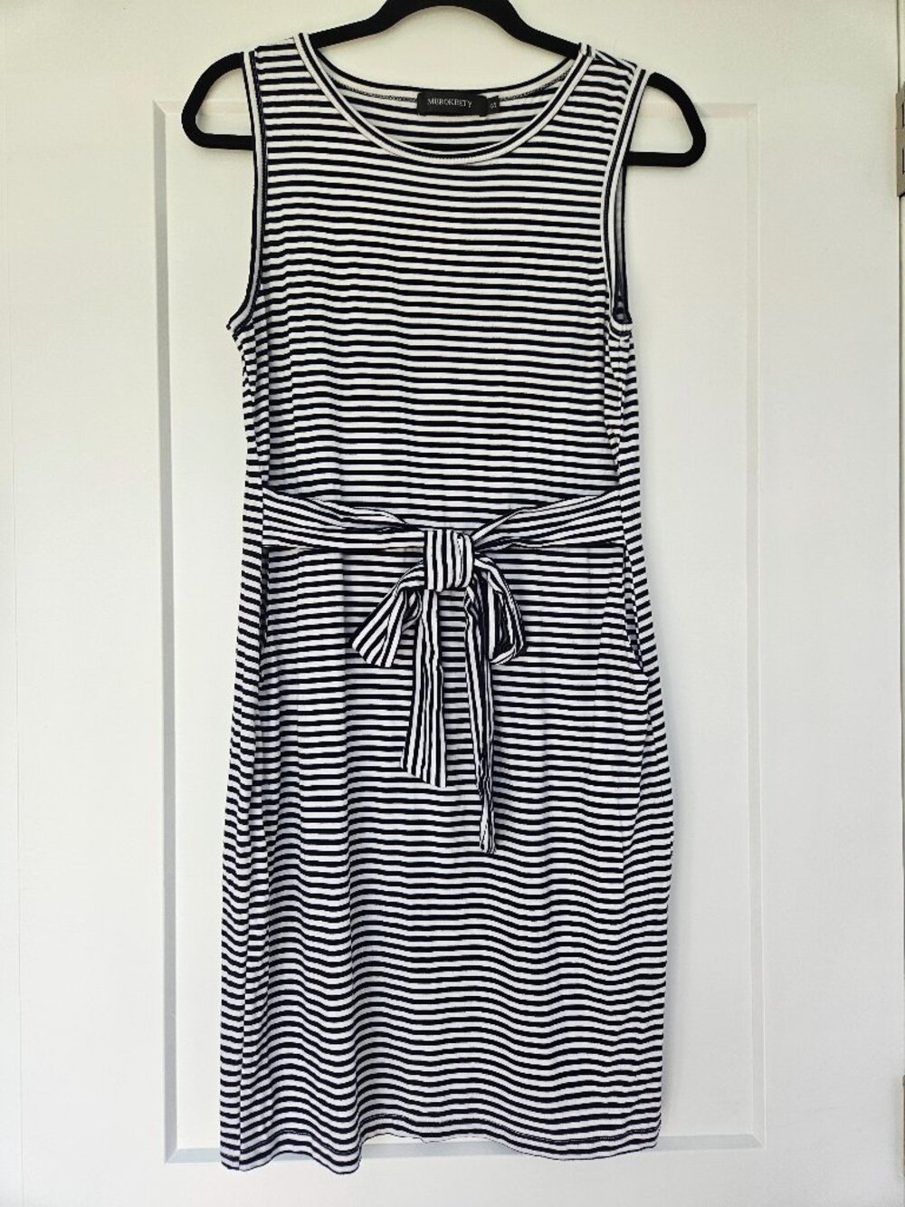 Blue white stripe dress
